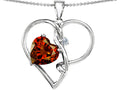 Star K™ Large 10mm Heart Shaped Simulated Garnet Knotted Heart Pendant Necklace