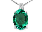 Tommaso Design™ Oval Simulated Emerald Pendant Necklace