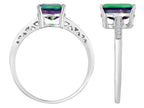 Original Star K 8x6mm Rainbow Mystic Topaz Solitaire Engagement Ring