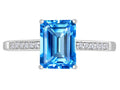 Original Star K Genuine Blue Topaz Solitaire Engagement Ring