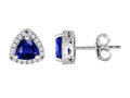 Star K™ Trillian Created Sapphire Halo Earring Studs