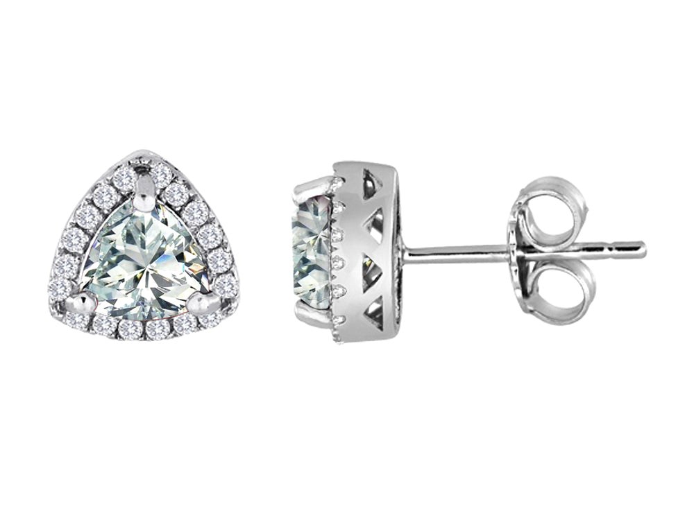 Star K™ Trillian Genuine White Topaz Halo Earring Studs
