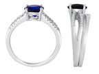 Star K Round 7mm Created Sapphire Wedding Set