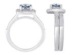 Star K Cushion-Cut White Topaz Wedding Set