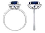 Star K Oval Simulated Sapphire Halo Ring