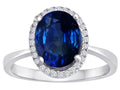 Star K Oval Simulated Sapphire Halo Ring