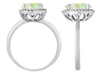 Star K Oval Simulated Opal Halo Ring