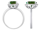 Star K Oval Simulated Emerald Halo Ring