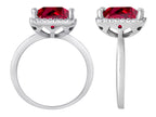 Star K Square Cut Created Ruby Halo Ring