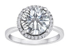 Star K Round White Topaz Halo Ring