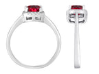 Star K Cushion-Cut Created Ruby Halo Ring