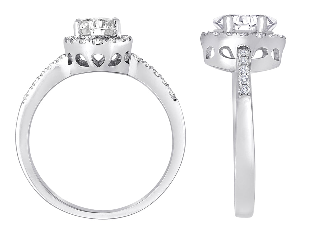 Star K Oval White Topaz Halo Ring