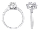 Star K Oval White Topaz Halo Ring