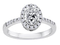 Star K Oval White Topaz Halo Ring