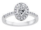 Star K Oval White Topaz Halo Ring