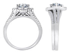 Star K Round White Topaz Halo Wedding Set