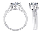 Star K Round White Topaz Wedding Set