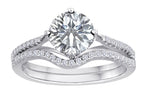 Star K Round White Topaz Wedding Set