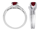Star K Round Created Ruby Wedding Set