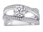 Star K Round White Topaz Wedding Set