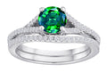 Star K Round Simulated Emerald Wedding Set