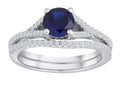 Star K Round Created Sapphire Wedding Set