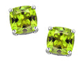 Original Star K™ 7mm Cushion-Cut Genuine Peridot Earrings Studs