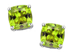 Original Star K™ 7mm Cushion-Cut Genuine Peridot Earrings Studs