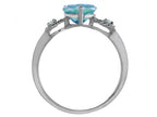 Tommaso Design Simulated Emerald Heart Shape Engagement Promise Ring