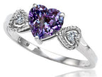 Tommaso Design Simulated Alexandrite Heart Shape Engagement Promise Ring