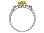 Tommaso Design Genuine Citrine Heart Shape Engagement Promise Ring