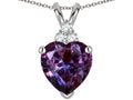 Tommaso Design™ Heart Shape 8mm Simulated Alexandrite Pendant Necklace