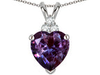 Tommaso Design™ Heart Shape 8mm Simulated Alexandrite Pendant Necklace
