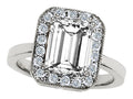 Star K Emerald Cut Genuine White Topaz Ring
