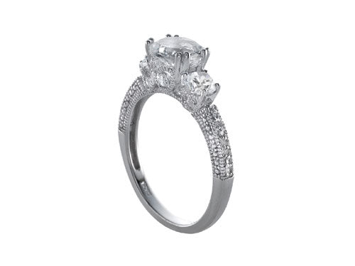 Star K 8mm Heart Shape White Topaz Ring