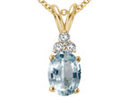Tommaso Design™ Oval 8x6m Genuine Aquamarine Pendant Necklace