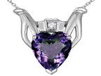 Star K™ Claddagh Love Pendant Necklace With 8mm Heart Simulated Alexandrite