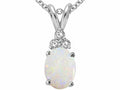 Tommaso Design™ Genuine Opal Oval 7x5mm Pendant Necklace
