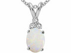 Tommaso Design™ Genuine Opal Oval 7x5mm Pendant Necklace