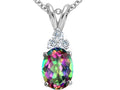 Tommaso Design™ Oval Mystic Topaz Pendant Necklace
