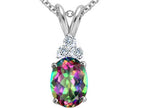 Tommaso Design™ Oval Mystic Topaz Pendant Necklace