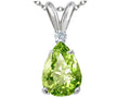 Tommaso Design™ Pear Shape 8x6mm Genuine Peridot Pendant Necklace