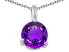 Tommaso Design™ Round 7mm Genuine Amethyst Pendant Necklace