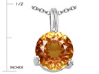 Tommaso Design™ Round 7mm Genuine Citrine Pendant Necklace