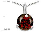 Tommaso Design™ Round 7mm Genuine Garnet Pendant Necklace