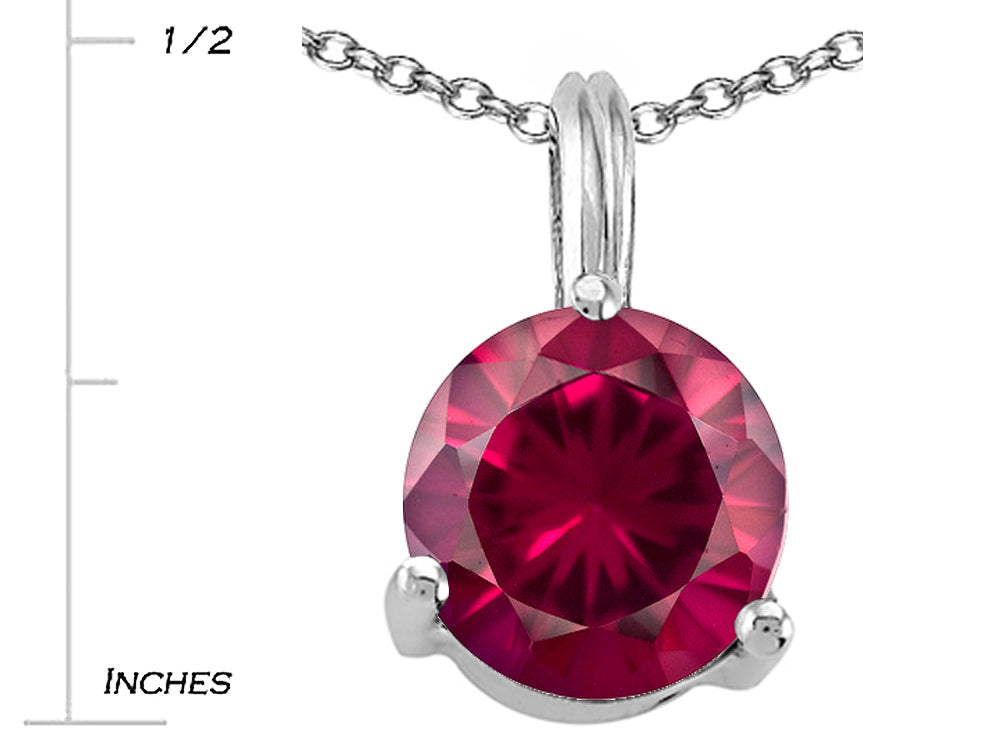 Tommaso Design™ Round 7mm Created Ruby Pendant Necklace