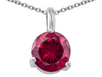 Tommaso Design™ Round 7mm Created Ruby Pendant Necklace