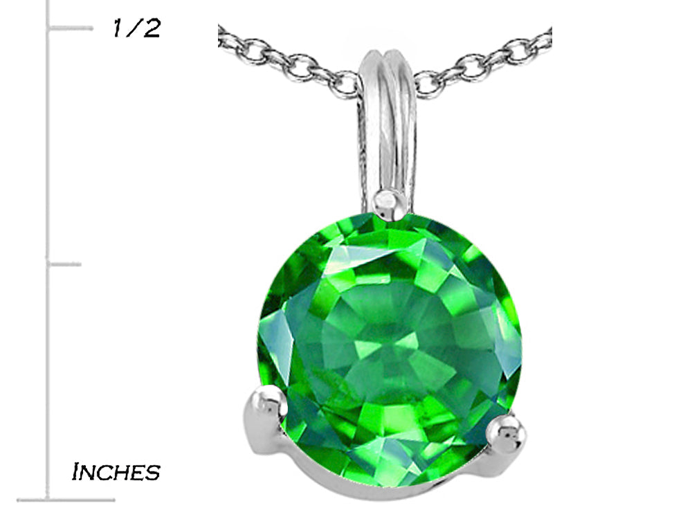 Tommaso Design™ Round 7mm Simulated Emerald Pendant Necklace