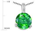 Tommaso Design™ Round 7mm Simulated Emerald Pendant Necklace