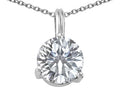 Tommaso Design™ Round 7mm Genuine White Topaz Pendant Necklace